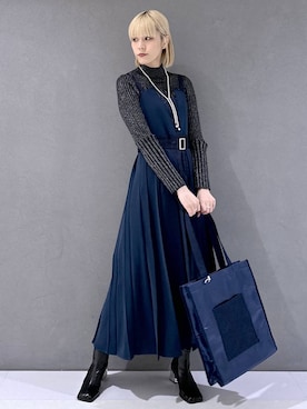 「アイテム（ジャンパースカート）」を使った、ココロさん（レディース・169cm）の秋コーディネート