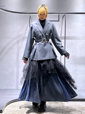 「アイテム（テーラードジャケット）」を使った、ココロさん（レディース・169cm）の冬コーディネート