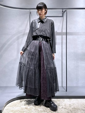 「HARE（ハレ）のアシメプリーツシャツ(HARE)（シャツ/ブラウス）」を使った、ココロさん（レディース・169cm）の秋コーディネート