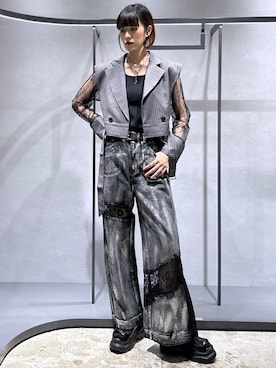 「アイテム（デニムパンツ、シルバー系）」を使った、ココロさん（レディース・169cm）の夏コーディネート