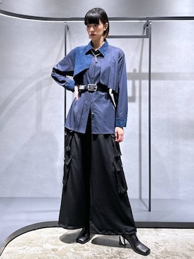 「HARE（ハレ）のアシメプリーツシャツ(HARE)（シャツ/ブラウス）」を使った、ココロさん（レディース・169cm）の秋コーディネート