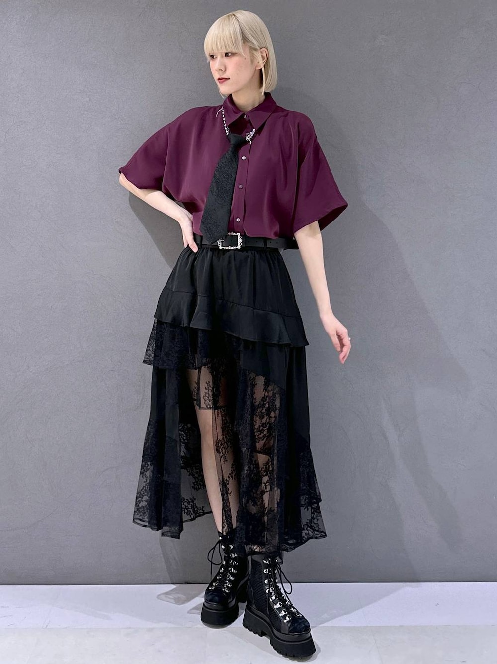 アシメフリルスリットスカート(HARE)を使った人気ファッション