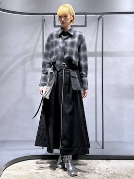 「アイテム（ブーツ、シルバー系）」を使った、ココロさん（レディース・169cm）の秋コーディネート