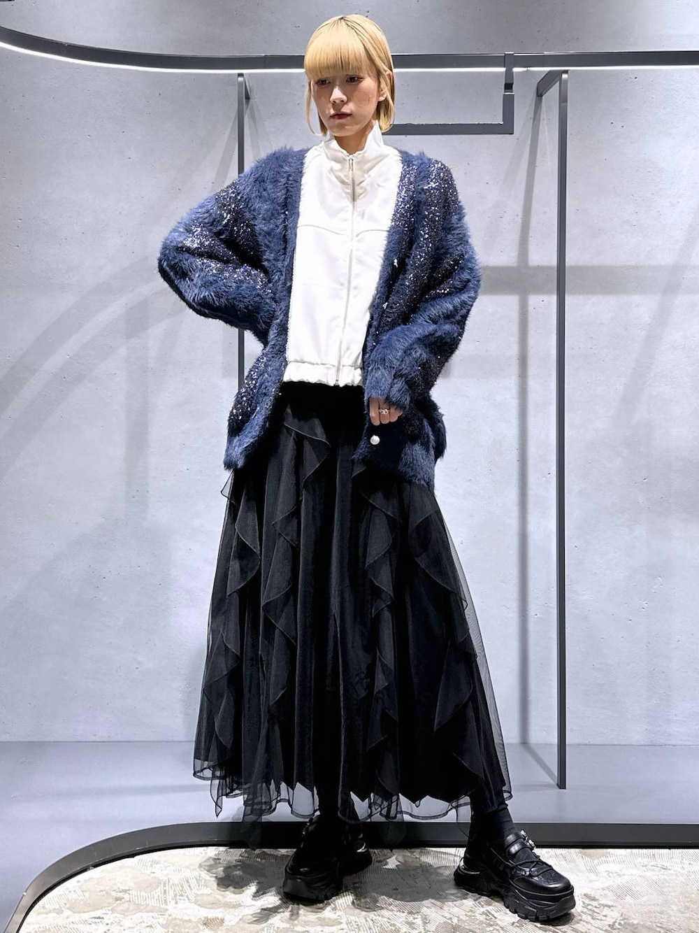 HARE メッシュレイヤー スタンドブルゾン　ブラック メッシュレイヤースタンドブルゾン(HARE)を使った人気