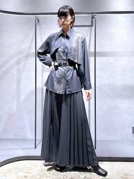 「HARE（ハレ）のアシメプリーツシャツ(HARE)（シャツ/ブラウス）」を使った、ココロさん（レディース・169cm）の秋コーディネート