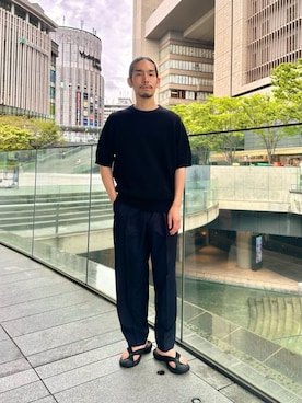「united arrows」｜「アイテム（スラックス）」を使った、田中千加良さん（メンズ・173cm）の夏コーディネート