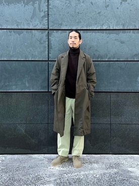「UNITED ARROWS（ユナイテッドアローズ）のアイテム（ダウンジャケット/コート）」を使った、田中千加良さん（メンズ・173cm）の冬コーディネート