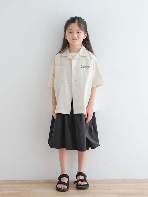 『WEB/一部店舗限定サイズ』ロゴ刺繍ストライプシャツ(KIDS)