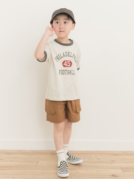 「Champion（チャンピオン）のアイテム」を使った、DOORS KIDSさん（キッズ・120cm）の夏コーディネート