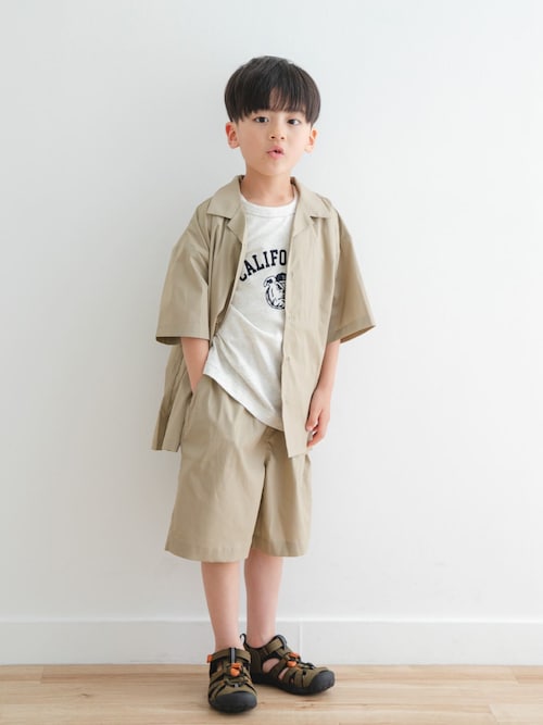 『セットアップ対応』『UVカット』オープンカラーシャツ(KIDS)