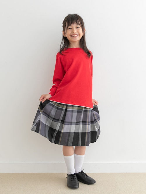 セール】『親子リンク』カラーチェックスカート(KIDS)（スカート