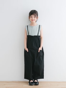 「アイテム（オールインワン・サロペット、ブラック系）」を使った、DOORS KIDSさん（キッズ・125cm）の夏コーディネート