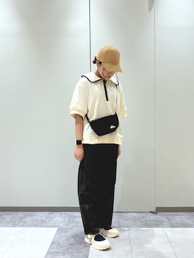 「155㎝コーデ」｜「アイテム（帽子）」を使った、すーちゃ🐣さん（レディース・155cm）の春コーディネート