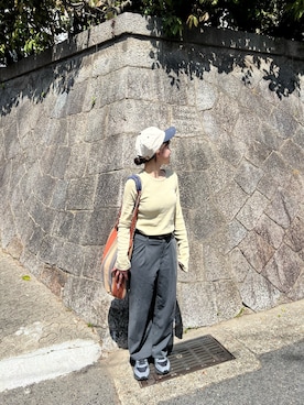 「スラックスパンツ」｜maoさん（レディース・149cm）の秋コーディネート