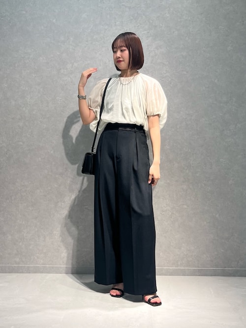 セール】コットンボイルギャザーブラウス（シャツ/ブラウス）｜Rouge