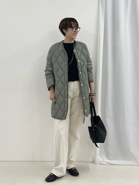 「アイテム（ダウンジャケット/コート）」を使った、nol SUGAさん（レディース・158cm）の夏コーディネート