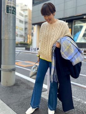 「シンフルコーデ」｜「アイテム（ダッフルコート）」を使った、nol SUGAさん（レディース・158cm）の冬コーディネート