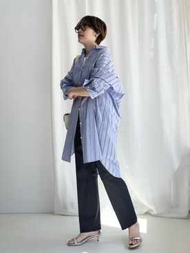 「NOLLEY’S（ノーリーズ）のアイテム（シャツワンピース）」を使った、nol SUGAさん（レディース・158cm）の春コーディネート