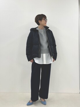 「NOLLEY’S（ノーリーズ）のアイテム（ダウンジャケット/コート）」を使った、nol SUGAさん（レディース・158cm）の秋コーディネート