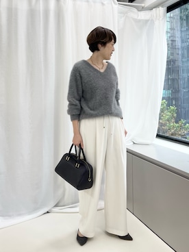 「ヘアリーニット」｜nol SUGAさん（レディース・158cm）の秋コーディネート