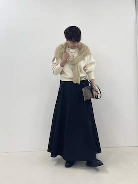 「アイテム（ボストンバッグ）」を使った、nol SUGAさん（レディース・158cm）の秋コーディネート