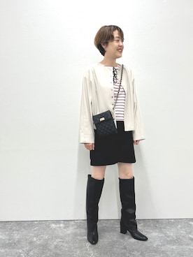 「キルティングバッグ」｜「アイテム（ブルゾン）」を使った、nol SUGAさん（レディース・158cm）の秋コーディネート