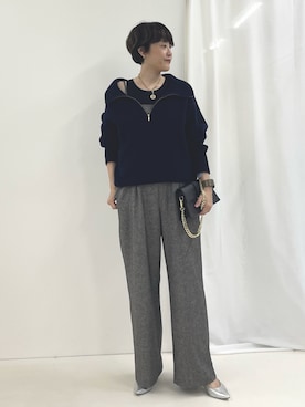 「NOLLEY’S Sophi（ノーリーズソフィ）のアイテム（オールインワン・サロペット）」を使った、nol SUGAさん（レディース・158cm）の秋コーディネート