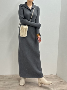「ニットワンピース」｜「アイテム（財布/小物）」を使った、nol SUGAさん（レディース・158cm）の夏コーディネート