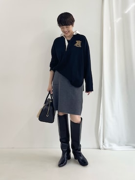 「ラガーシャツ」｜nol SUGAさん（レディース・158cm）の秋コーディネート