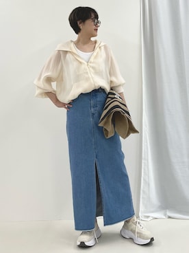 「Rie Miller（リエミラー）のアイテム（ブルゾン）」を使った、nol SUGAさん（レディース・158cm）の春コーディネート