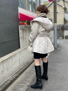 「ダンボール素材」｜「アイテム（ブルゾン）」を使った、nol SUGAさん（レディース・158cm）の冬コーディネート