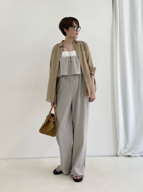 NOLLEY’S ノーリーズ　シアーローン2WAYシャツ グレーベージュ セール】《セットアップ対応》シアーローン2WAYシャツ（シャツ