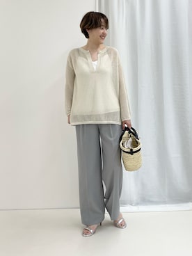 「NOLLEY’S（ノーリーズ）のストラップサンダル（サンダル）」を使った、nol SUGAさん（レディース・158cm）の春コーディネート