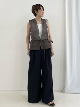 「ジレ」｜nol SUGAさん（レディース・158cm）の夏コーディネート