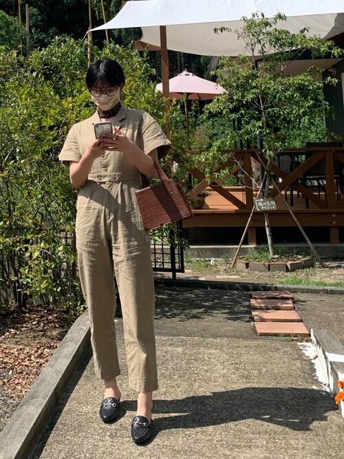 MOUSSY（マウジー）の「LINEN BLEND SHIRT オールインワン（つなぎ 
