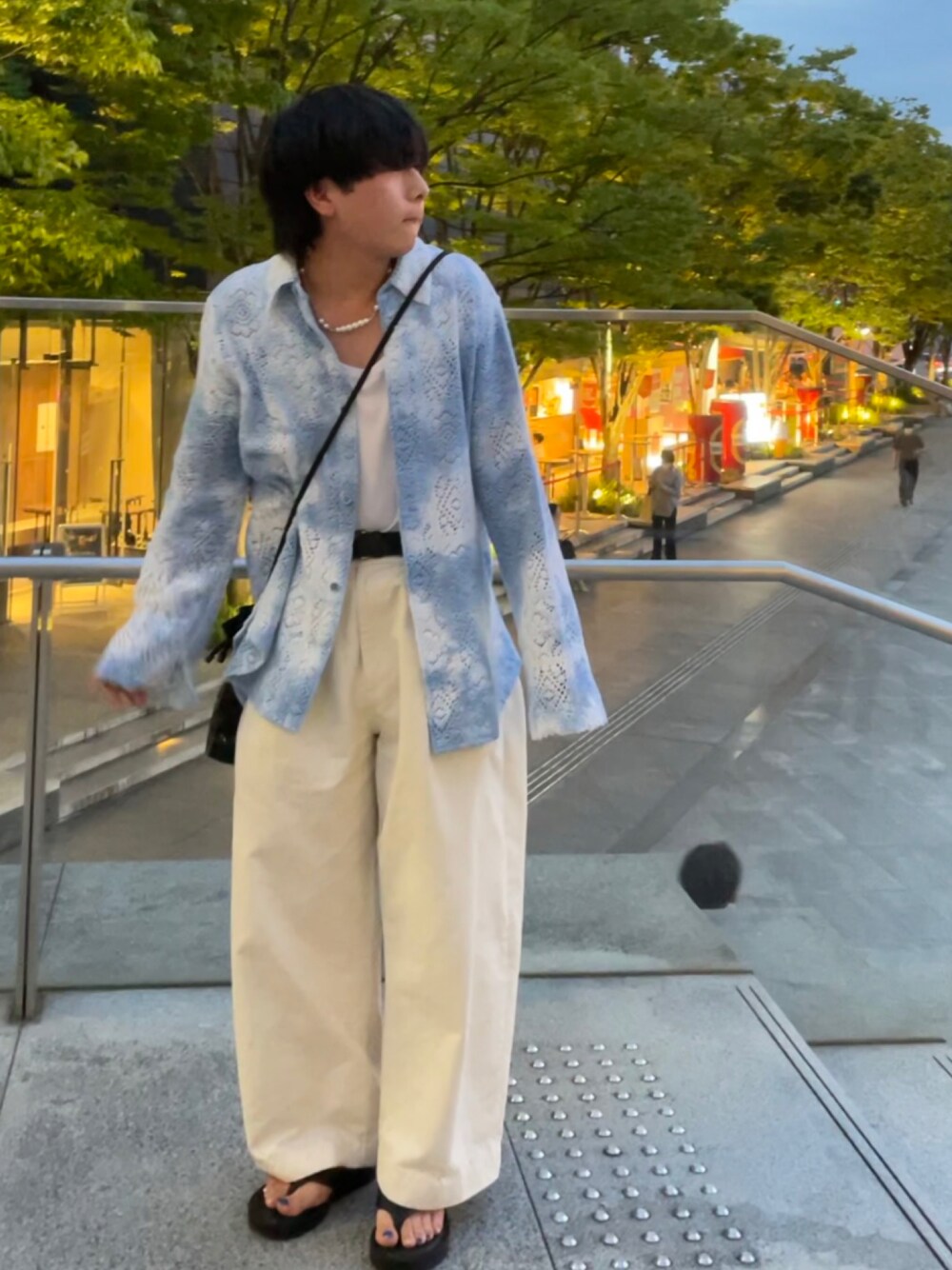 「ootd、fashion、l4like、夏」｜「STUDIO NICHOLSONのアイテム（チノパンツ、ホワイト系）」を使った、hynkaitooさん（メンズ・163cm）の夏コーディネートの1枚目の写真