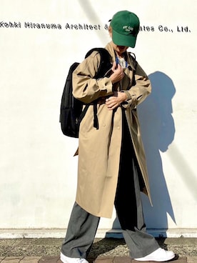 「アイテム（バックパック/リュック）」を使った、ミドリ🐎🐎🐎さん（レディース・160cm）の秋コーディネート