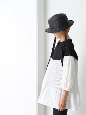 「リボンハット」｜ミドリ🐎🐎🐎さん（レディース・160cm）の夏コーディネート