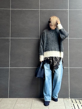 「アイテム（ブーツ、ブルー系）」を使った、ミドリ🐎🐎🐎さん（レディース・160cm）の秋コーディネート