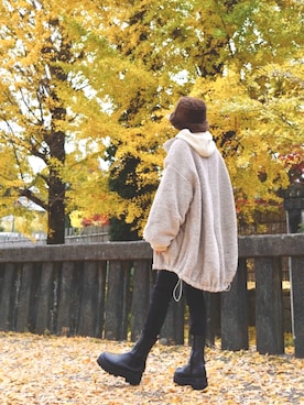 「MERLOT（メルロー）のアイテム（ブルゾン）」を使った、ミドリ🐎🐎🐎さん（レディース・160cm）の秋コーディネート