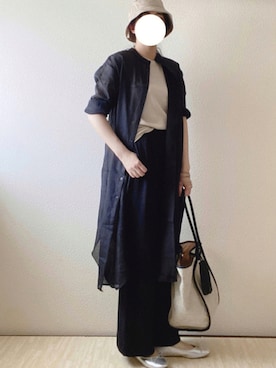 「ベージュ×ブラック」｜「アイテム（その他）」を使った、susan925さん（レディース・163cm）の夏コーディネート