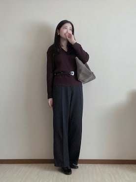 「アイテム（ベルト）」を使った、susan925さん（レディース・163cm）の冬コーディネート