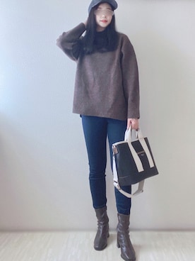 「ehka sopo（エヘカソポ）のアイテム（その他アウター）」を使った、susan925さん（レディース・163cm）の冬コーディネート