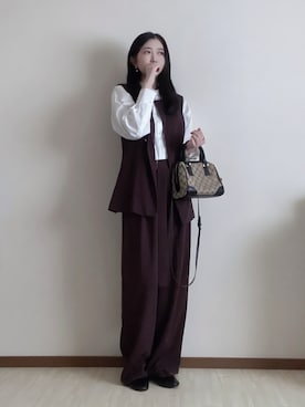 「アイテム（ローファー）」を使った、susan925さん（レディース・163cm）の秋コーディネート