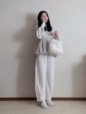 「アイテム（ノーカラーコート）」を使った、susan925さん（レディース・163cm）の冬コーディネート