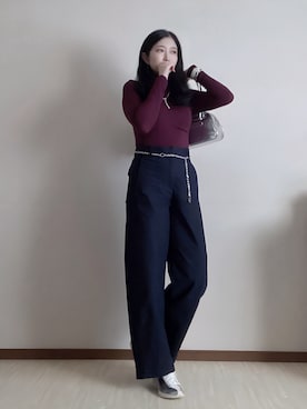 「アイテム（ネックレス）」を使った、susan925さん（レディース・163cm）の秋コーディネート