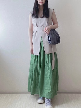 「アイテム（キャミソール、ホワイト系）」を使った、susan925さん（レディース・163cm）の春コーディネート