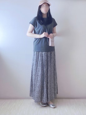 「小花柄」｜「アイテム（キャップ）」を使った、susan925さん（レディース・163cm）の夏コーディネート