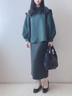 「袖フリル」｜susan925さん（レディース・163cm）の冬コーディネート