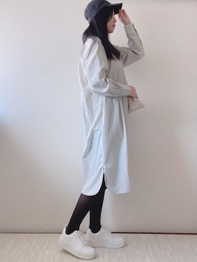 「いつもありがとうございます」｜「アイテム（シャツワンピース）」を使った、susan925さん（レディース・163cm）の冬コーディネート